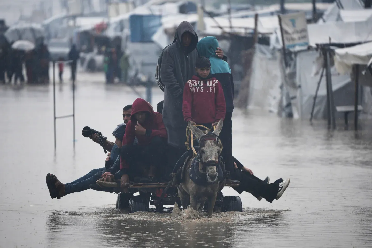 Winter storm rips through Gaza, exposing failure to deliver enough aid to territory