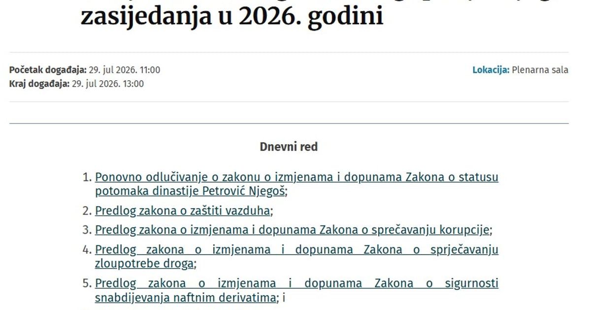 Skupština će 29. jula ponovo odlučivati o Zakonu o statusu potomaka dinastije Petrović Nje