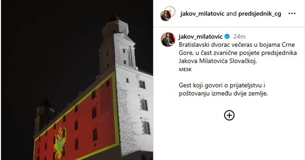 Milatovic: Bratislava Castle in the Colors of Montenegro